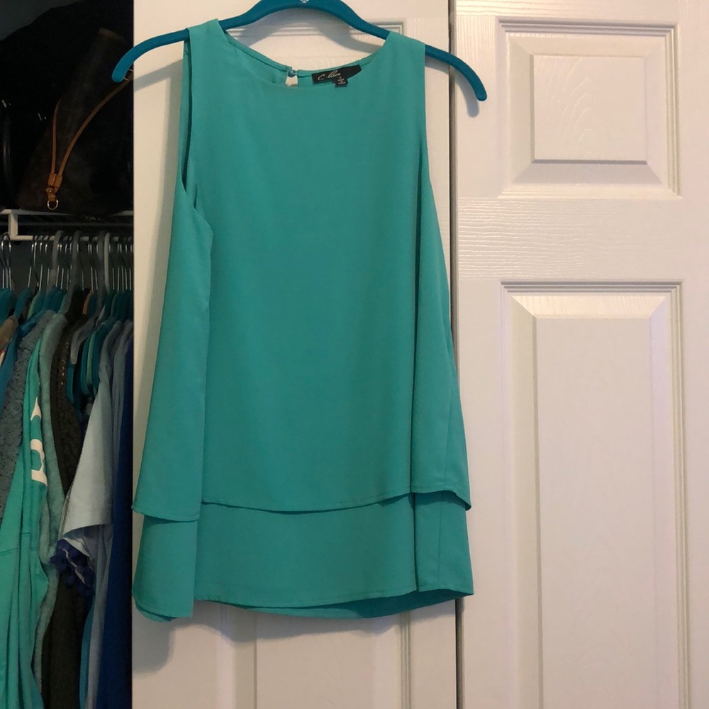 Teal tank with stunning back